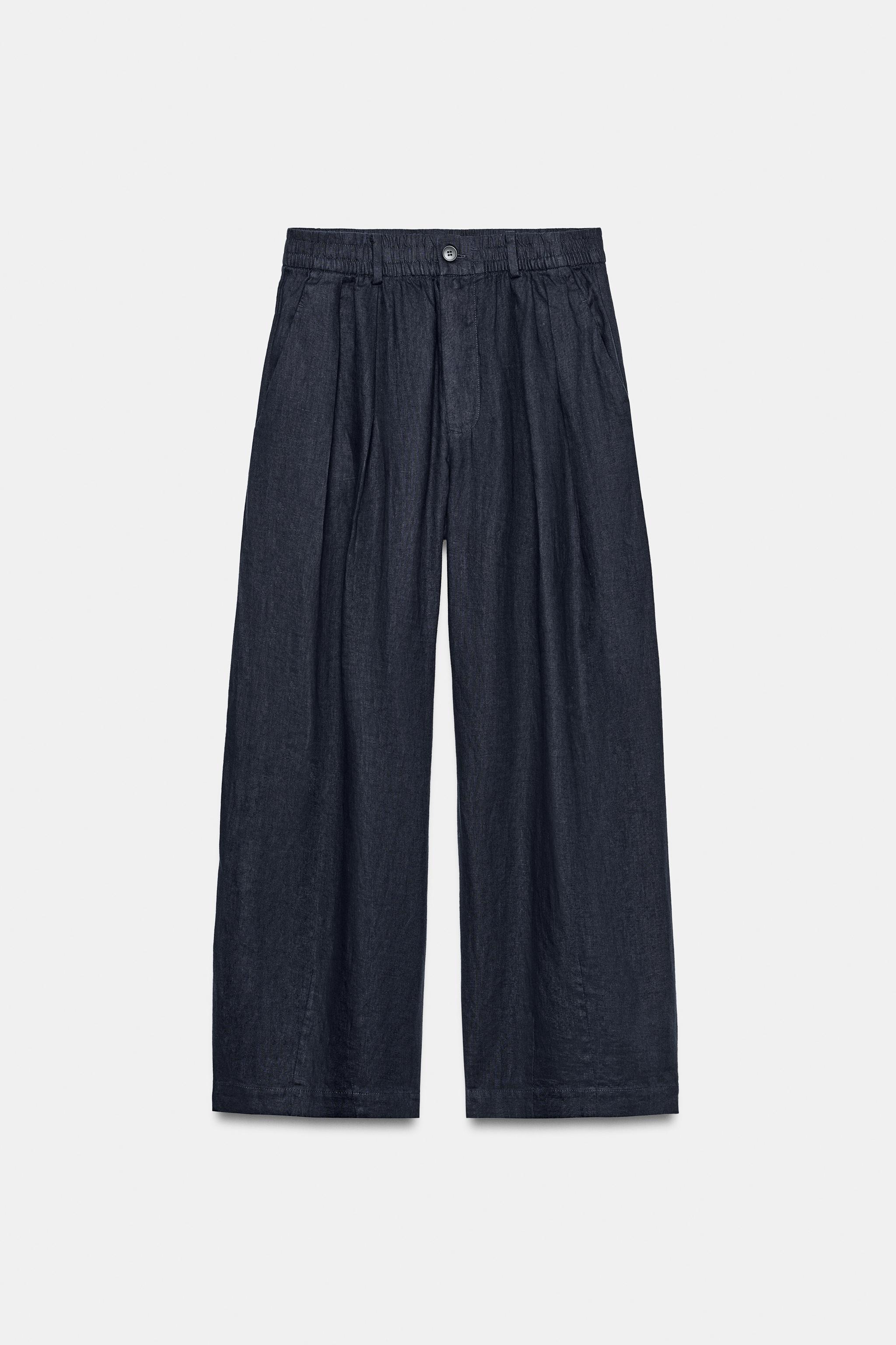 PLEATED LINEN PANTS ZW COLLECTION